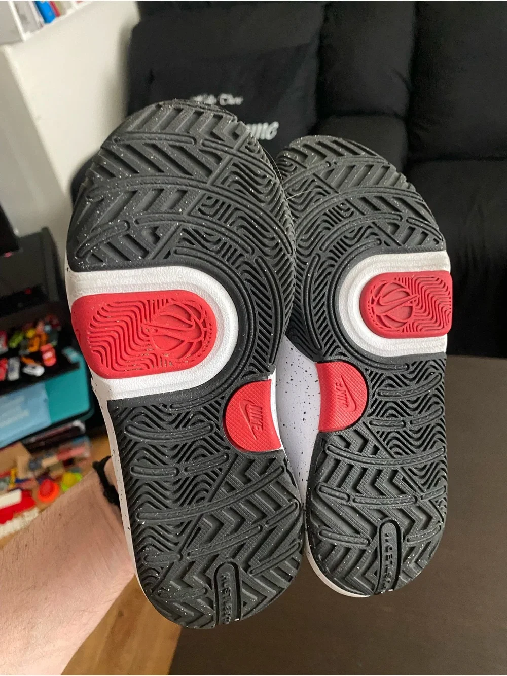 Nike Kids Black and Red Velcro Athletic Sneakers